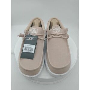 Hey Dude Wally Slub Canvas White Slip On Comfort Shoes Sneakers Size 11